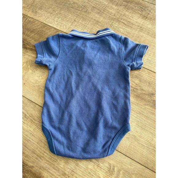 OshKosh B'gosh Baby Boy VTG Blue Polo Collar Bodysuit size 9m - Picture 3 of 3